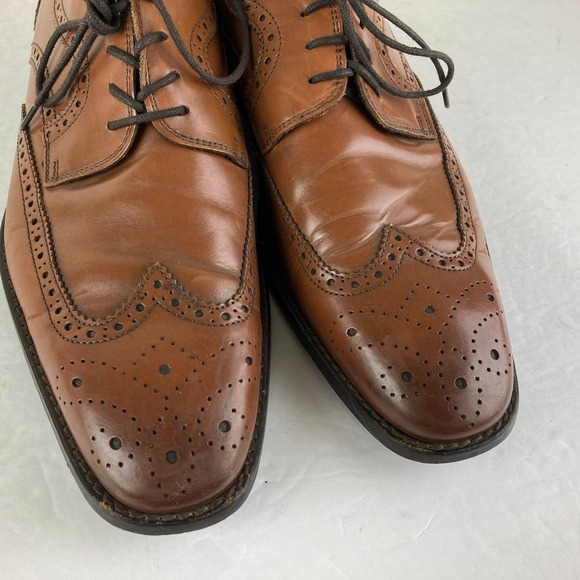 Florsheim Mens Brown Leather Wingtip Oxford Dress Shoes Size 9.5 Formal Dress